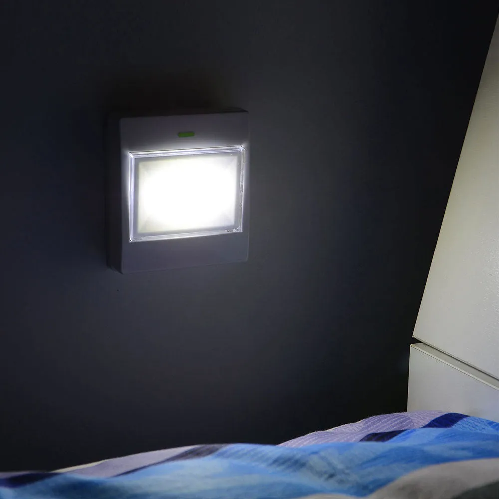 2Pc COB LED Magnetic Wall Night Light Battery Operated Cordless Switch Cabine