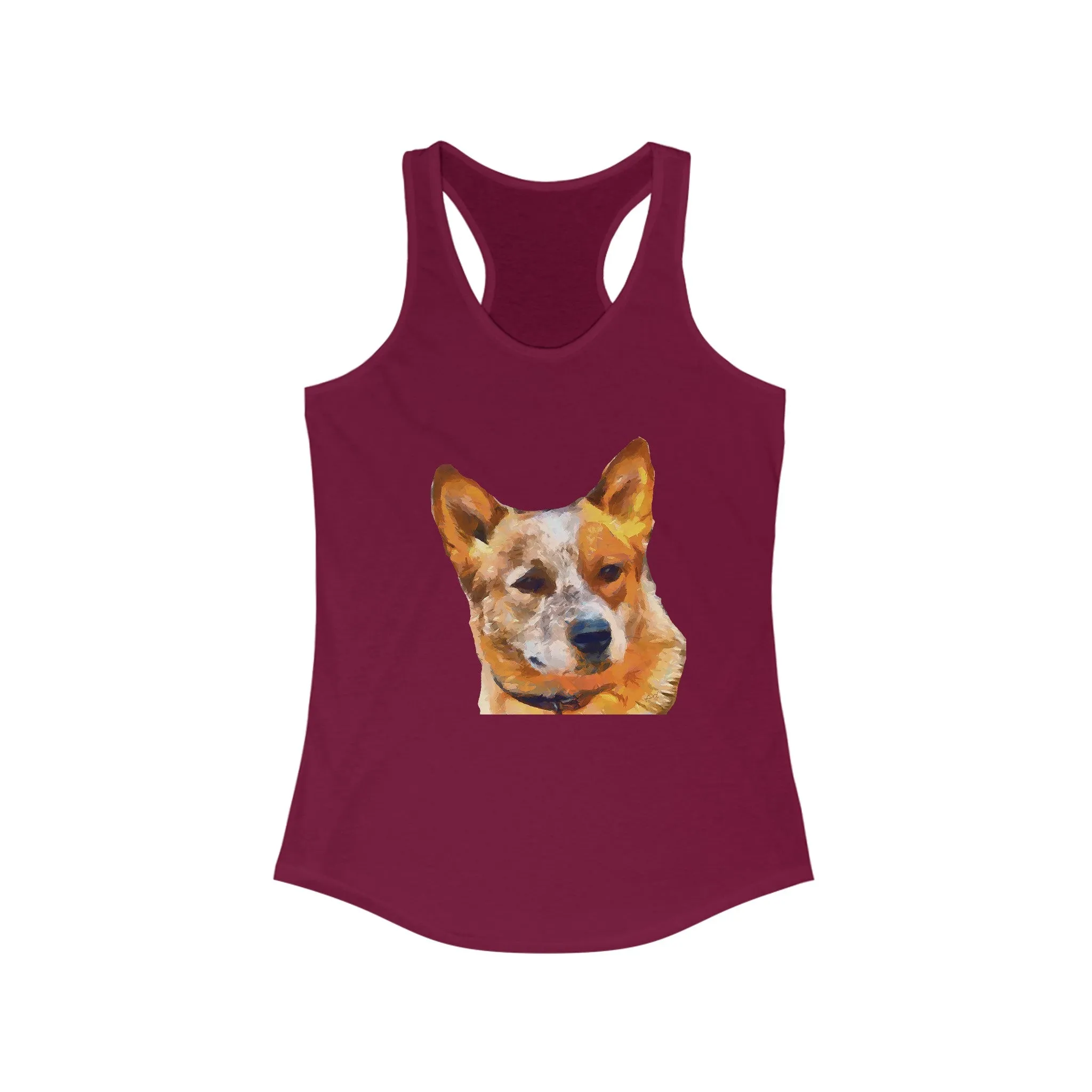 Artistic Whimsy: Red Heeler - Australian Cattle Dog Women's Racerback Tank