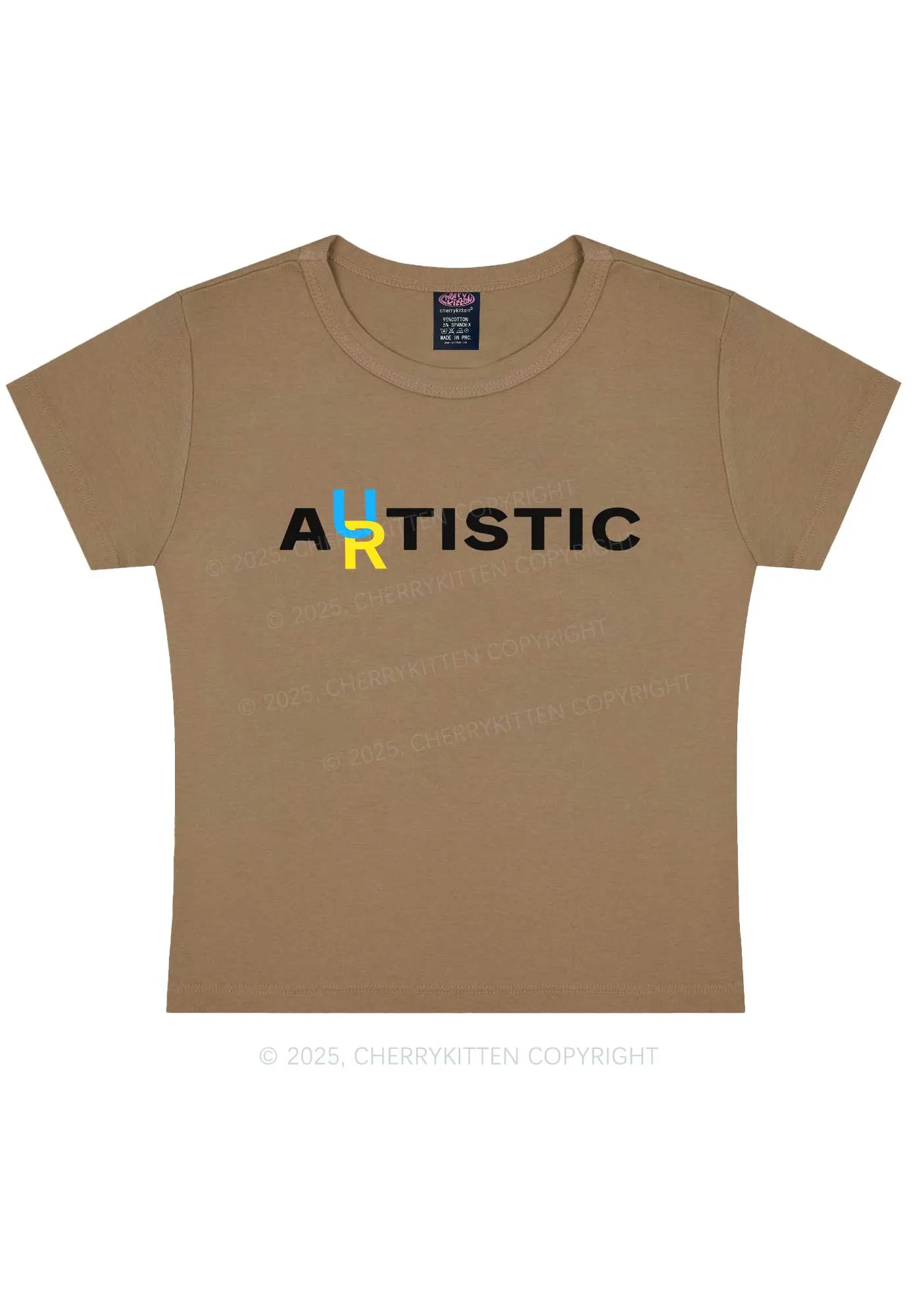 Autistic Artistic Y2K Baby Tee Cherrykitten