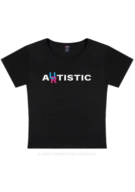 Autistic Artistic Y2K Baby Tee Cherrykitten