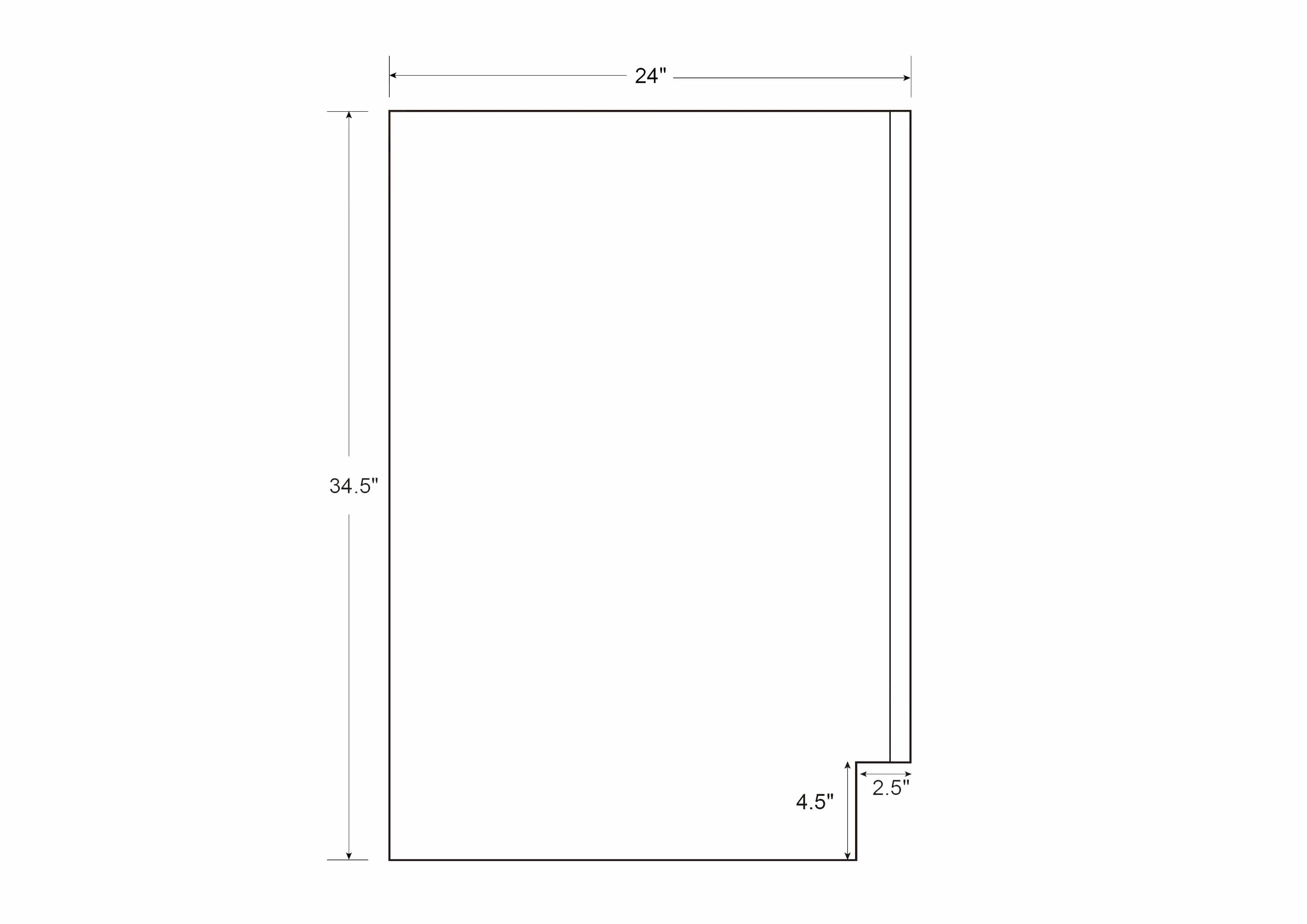 Basket Blind Corner Base (Left or Right) Custom Blind 45" Inch