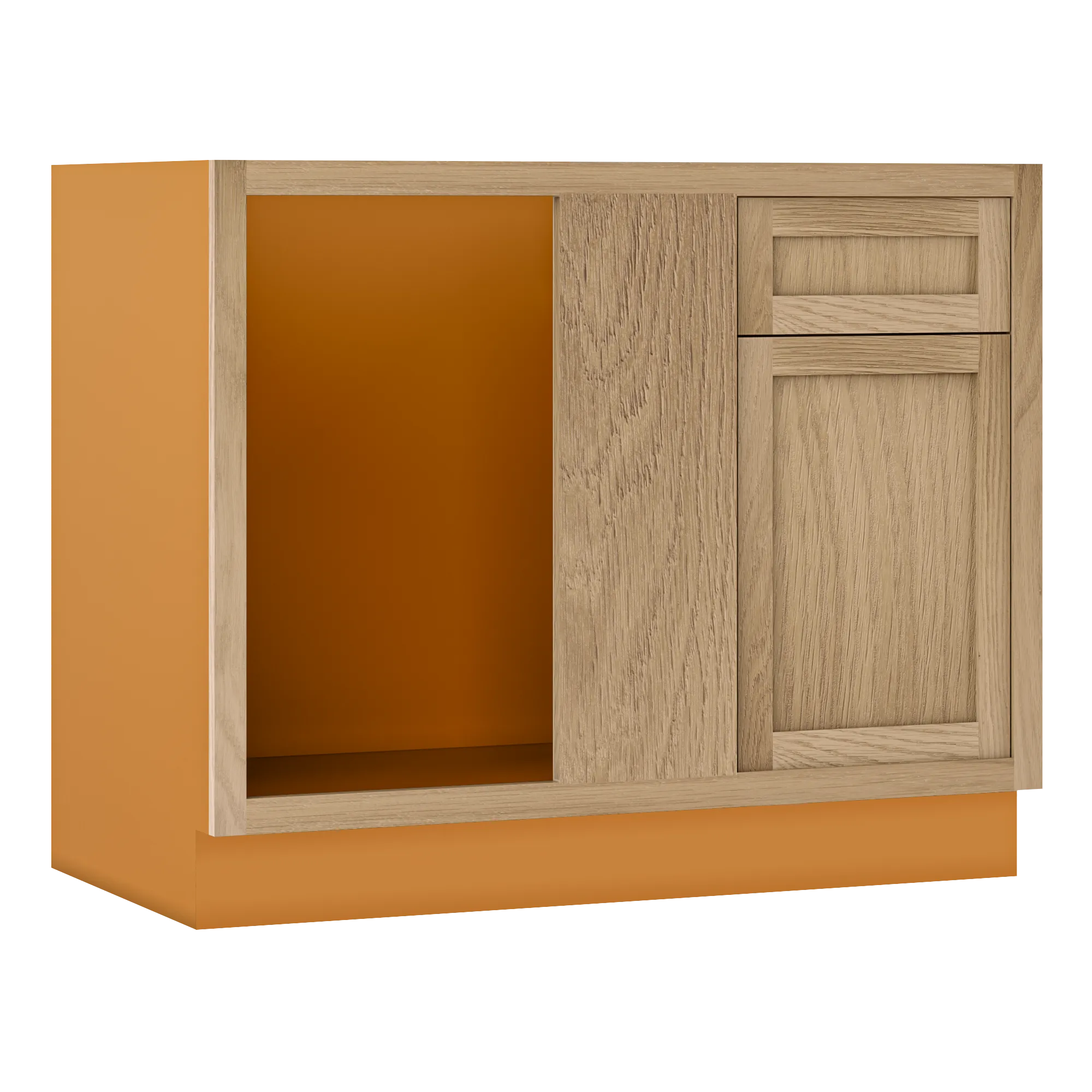 Basket Blind Corner Base (Left or Right) White Oak Inset Shaker Blind 45" Inch - Special Order