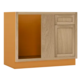 Basket Blind Corner Base (Left or Right) White Oak Inset Shaker Blind 45" Inch - Special Order