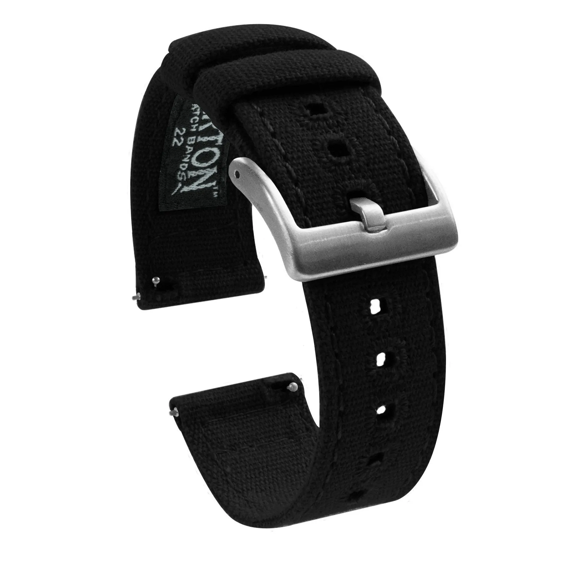 Black Premium Canvas Watch Band by Barton Watch Bands