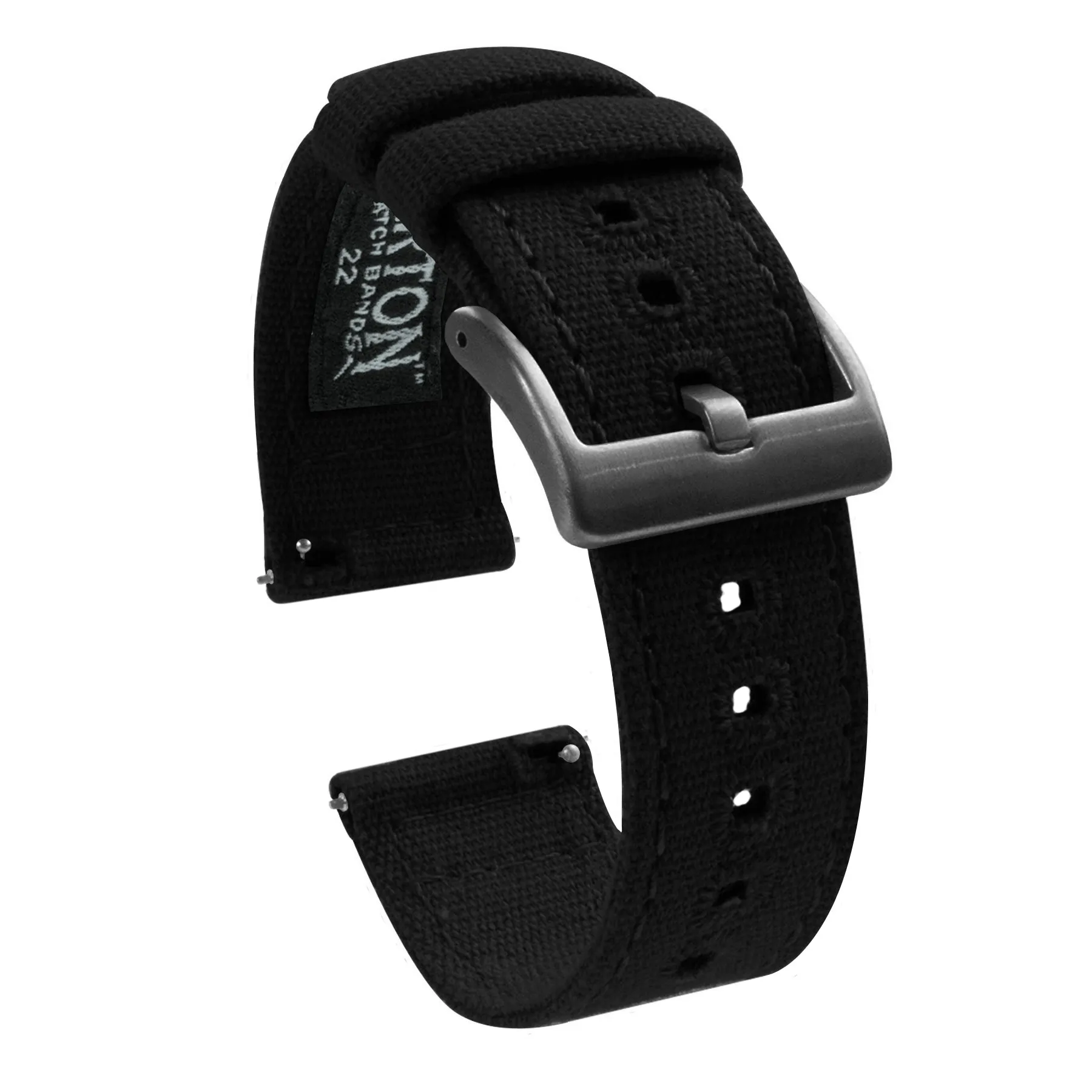 Black Premium Canvas Watch Band by Barton Watch Bands