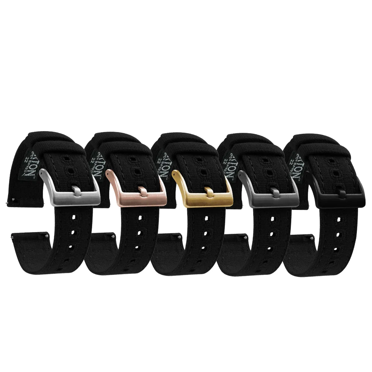 Black Premium Canvas Watch Band by Barton Watch Bands