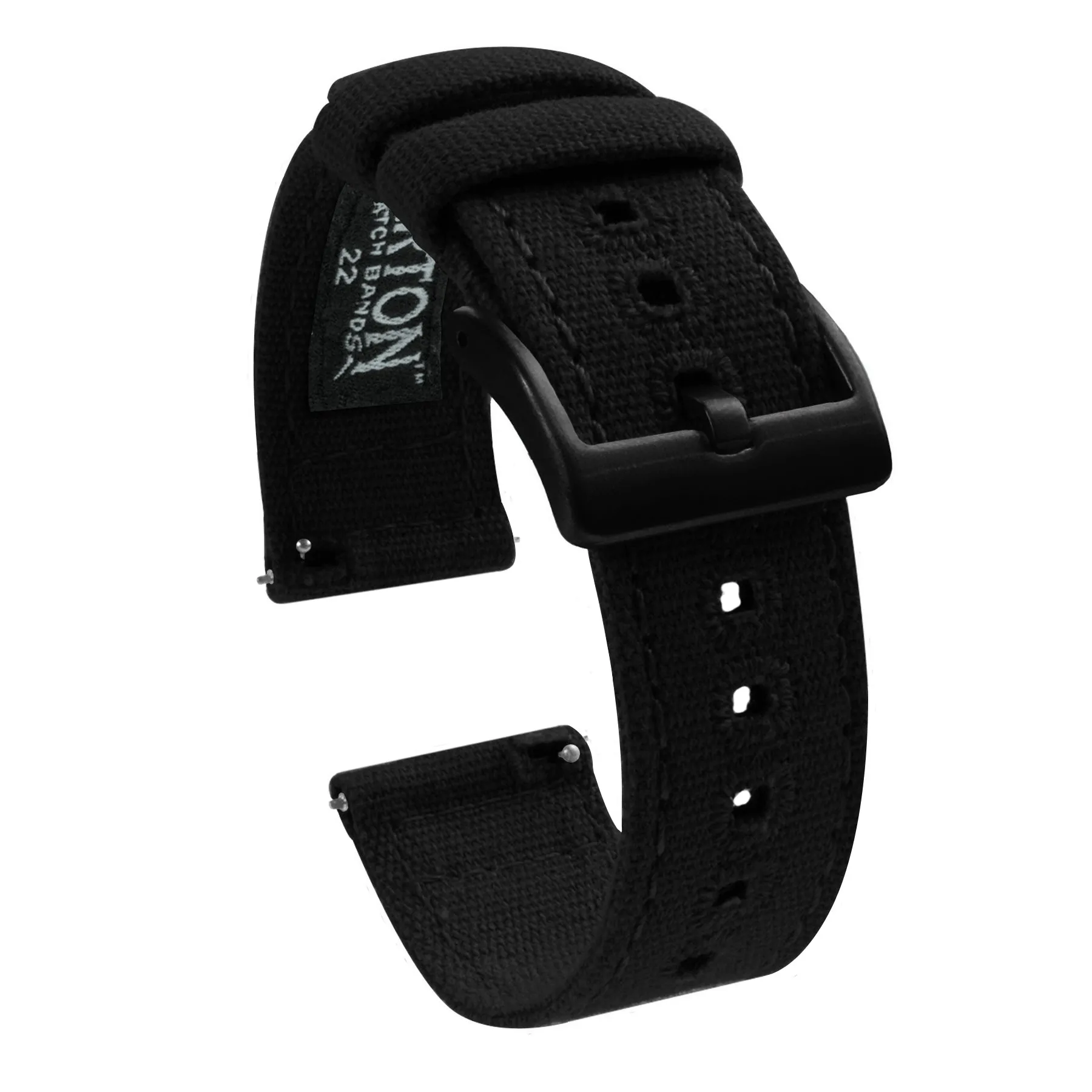 Black Premium Canvas Watch Band by Barton Watch Bands