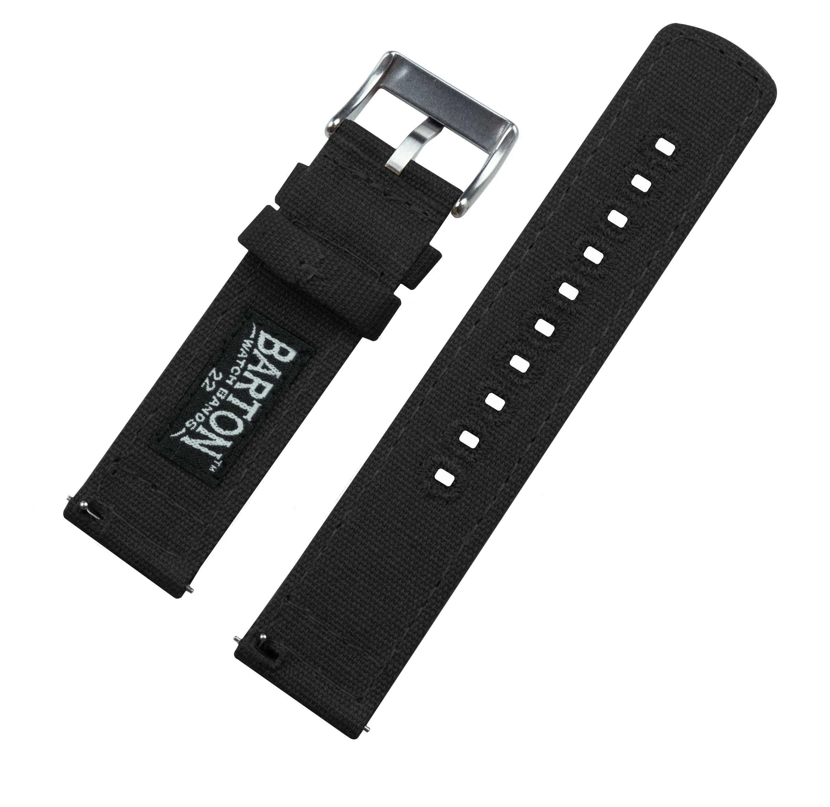 Black Premium Canvas Watch Band by Barton Watch Bands