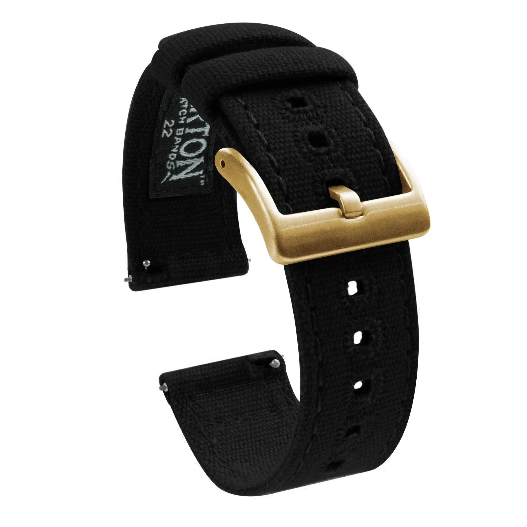 Black Premium Canvas Watch Band by Barton Watch Bands