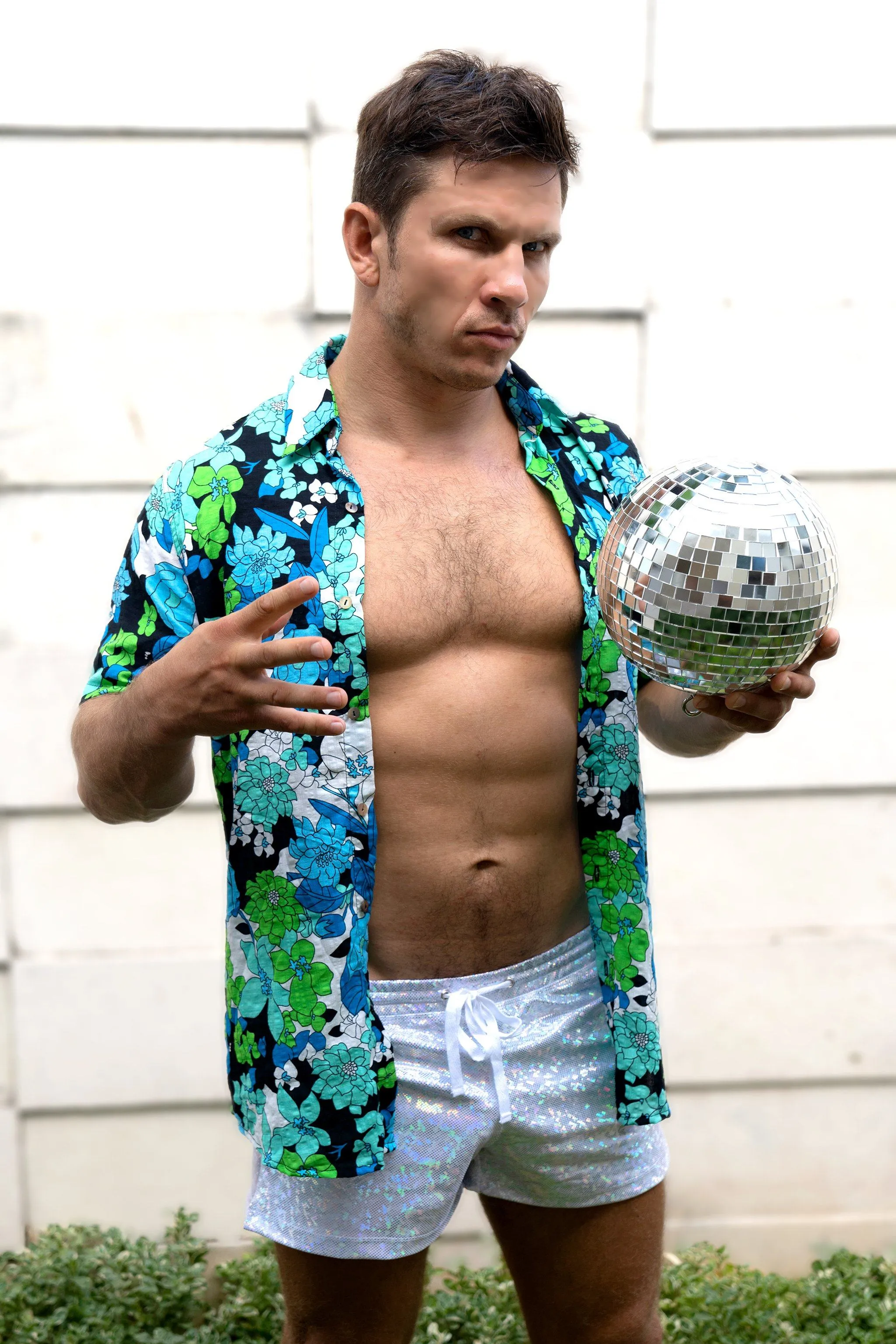 Blue Fantasia Short Sleeve Button Down Shirt - Limited Edition
