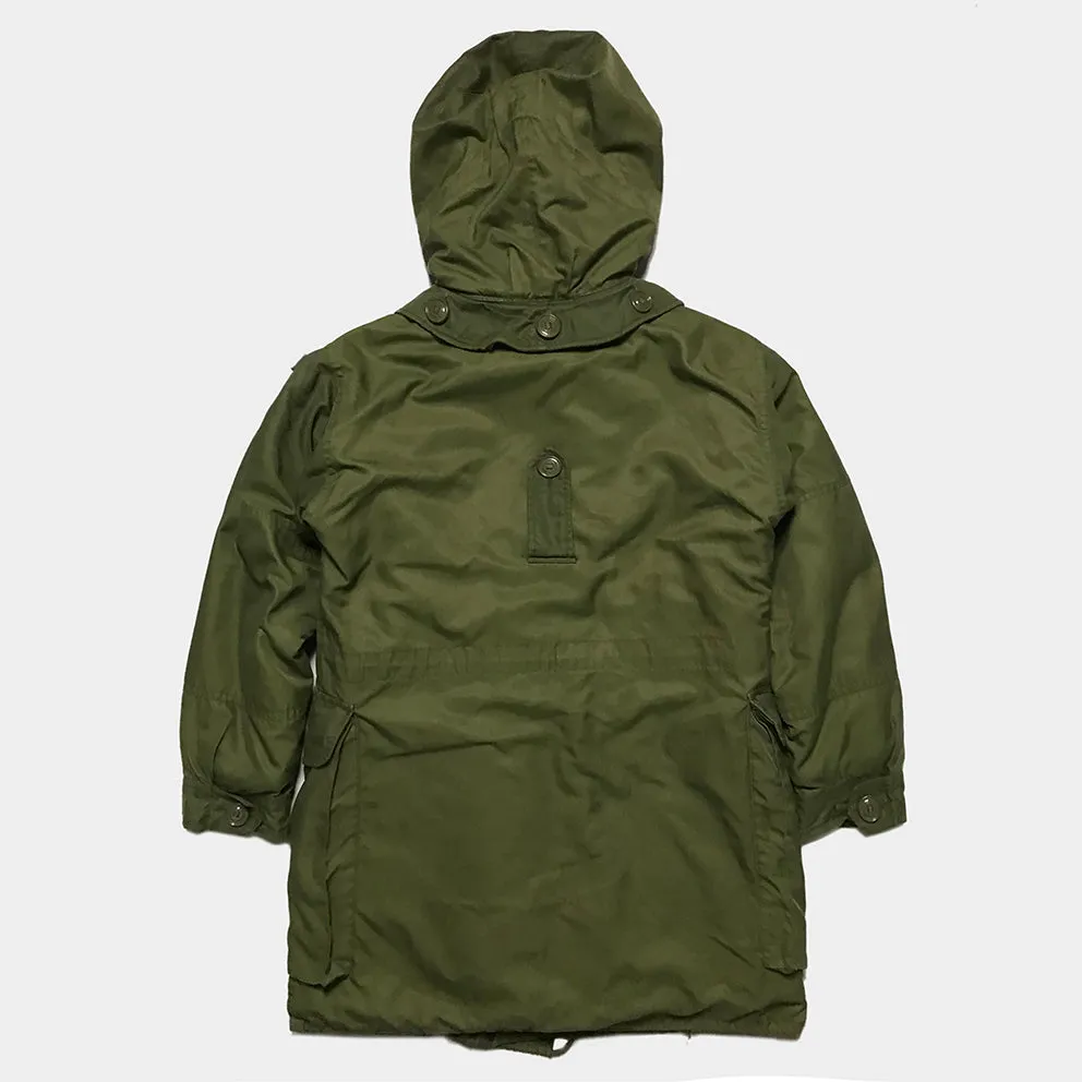 BZEN J1- RECYCLED & USED CANADIAN  COMBAT MILITARY EXTREME COLD WEATHER BUTTON OUT LINER PARKA FROM 1975-1992- OG107