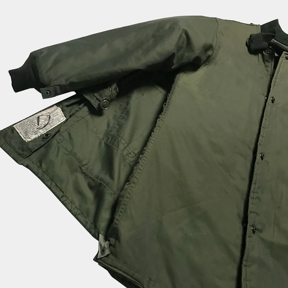 BZEN J1- RECYCLED & USED CANADIAN  COMBAT MILITARY EXTREME COLD WEATHER BUTTON OUT LINER PARKA FROM 1975-1992- OG107