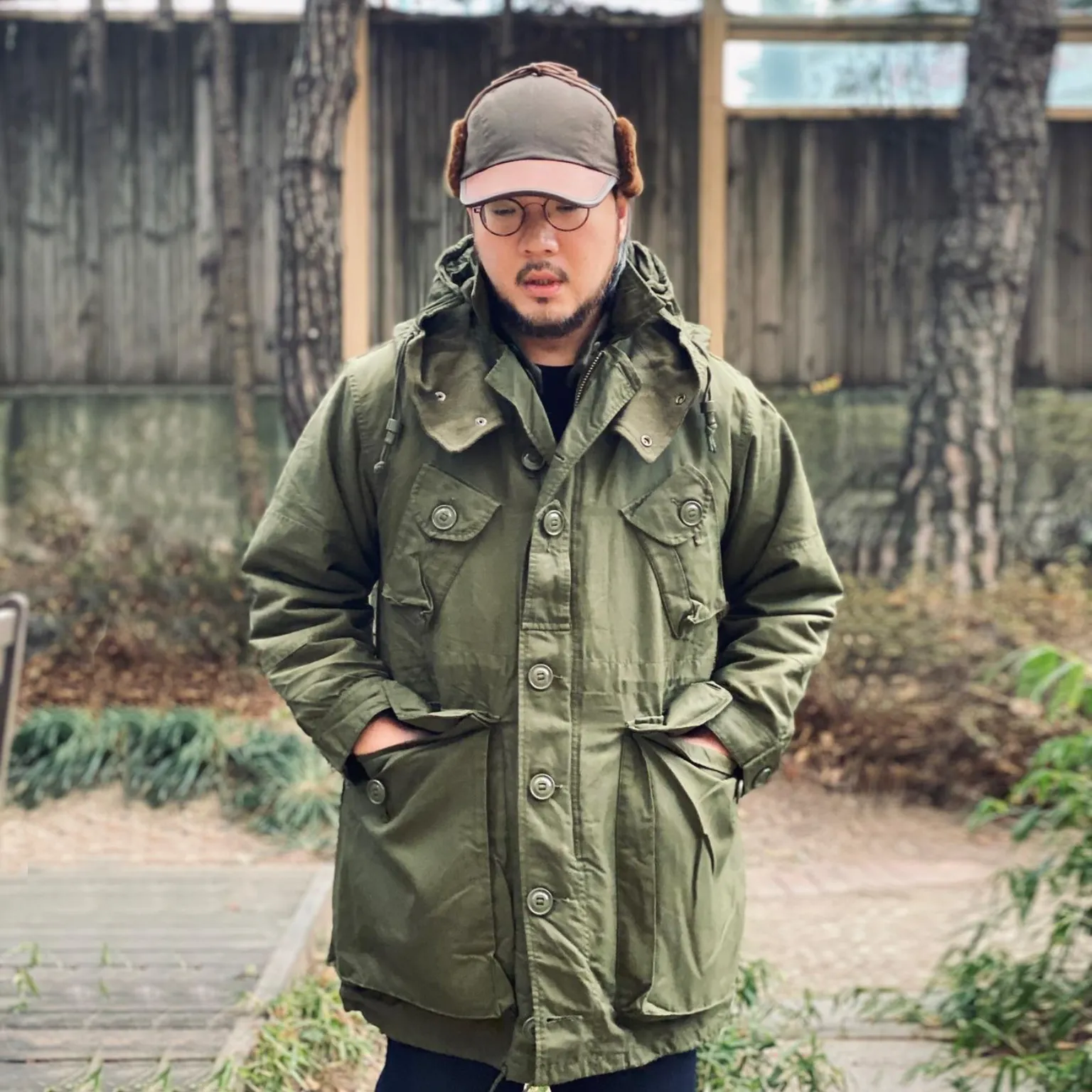 BZEN J1- RECYCLED & USED CANADIAN  COMBAT MILITARY EXTREME COLD WEATHER BUTTON OUT LINER PARKA FROM 1975-1992- OG107