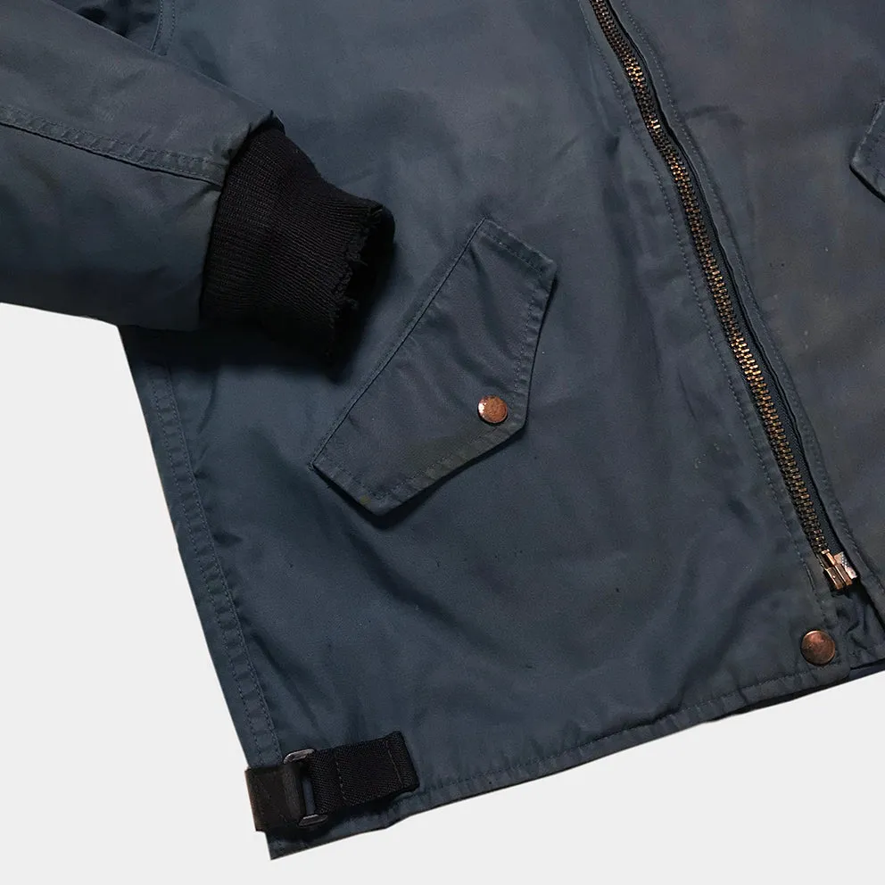 BZEN J11- RECYCLED & USED CANADIAN AIR FORCE BOMBER JACKET-TEAL BLUE