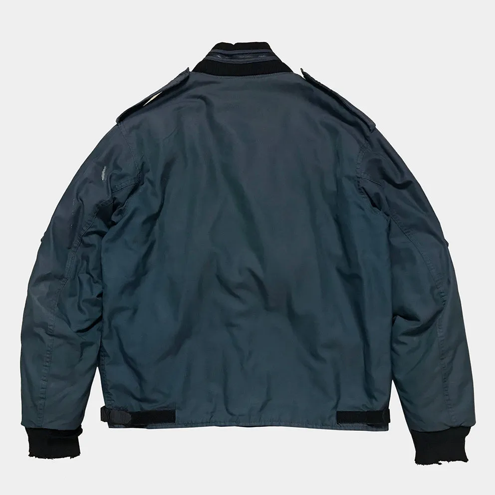 BZEN J11- RECYCLED & USED CANADIAN AIR FORCE BOMBER JACKET-TEAL BLUE