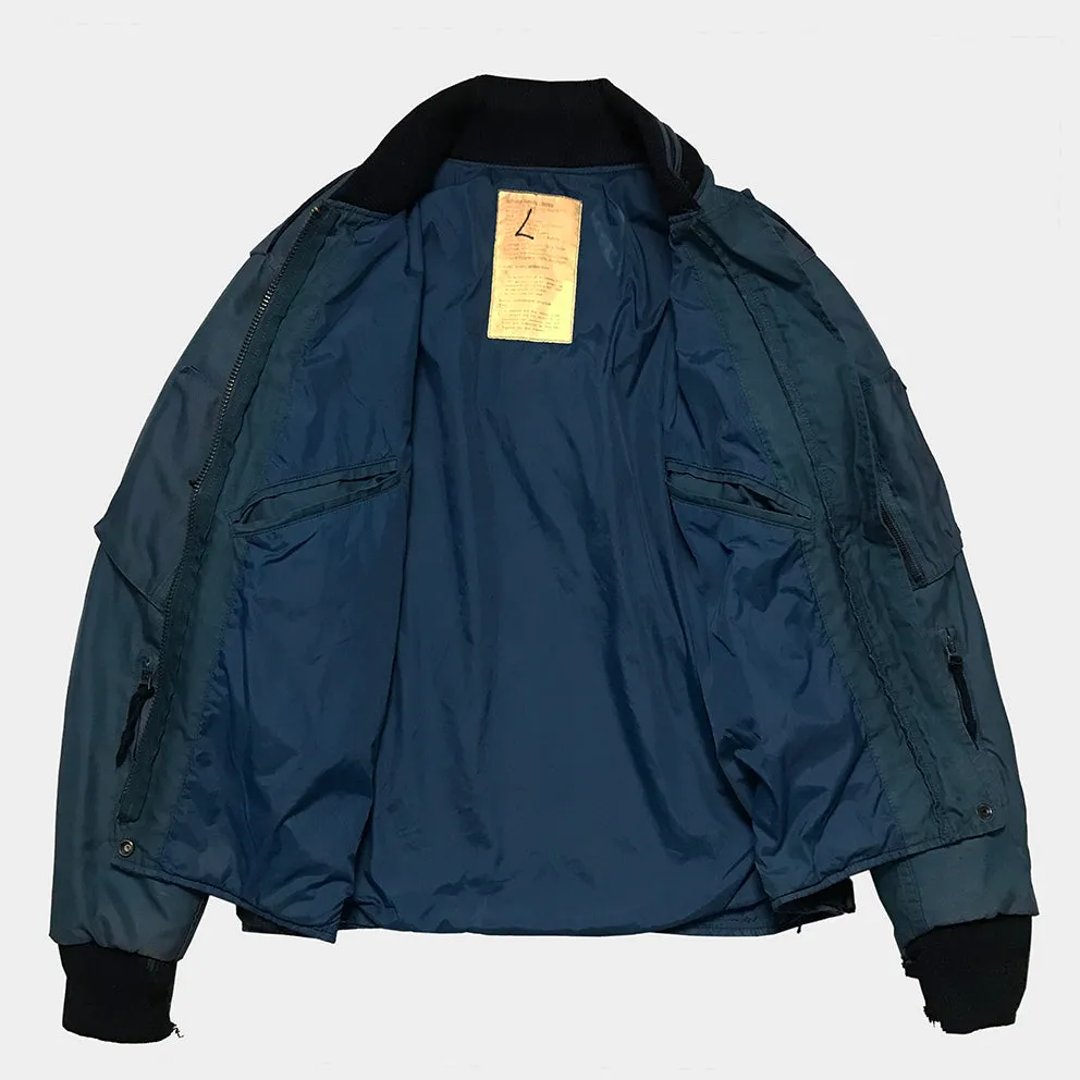 BZEN J11- RECYCLED & USED CANADIAN AIR FORCE BOMBER JACKET-TEAL BLUE