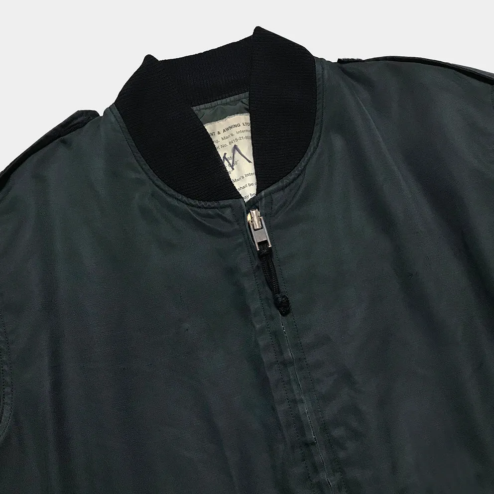 BZEN J5- RECYCLED & USED CANADIAN AIR FORCE BOMBER JACKET-ARMY GREEN