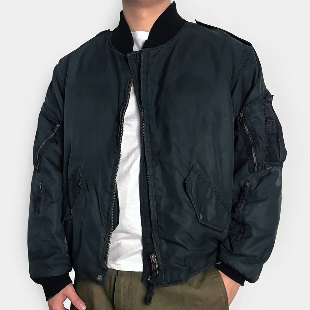 BZEN J5- RECYCLED & USED CANADIAN AIR FORCE BOMBER JACKET-ARMY GREEN