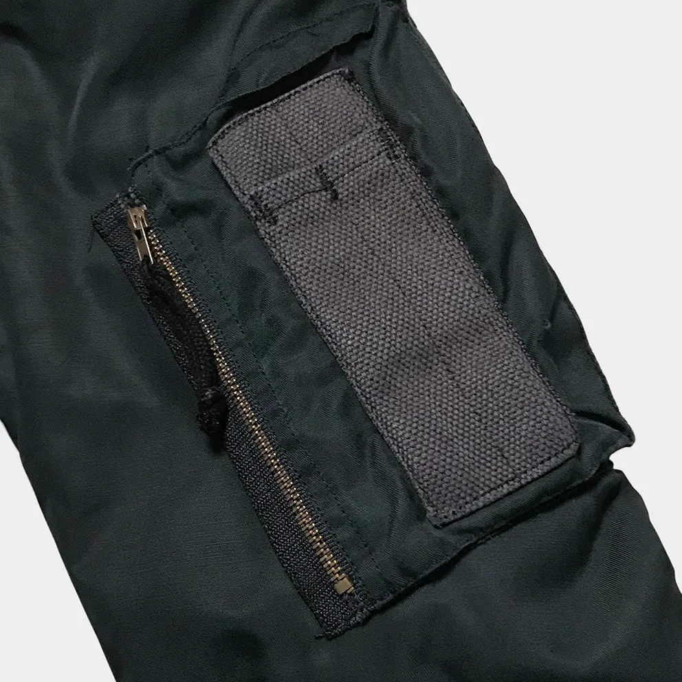 BZEN J5- RECYCLED & USED CANADIAN AIR FORCE BOMBER JACKET-ARMY GREEN
