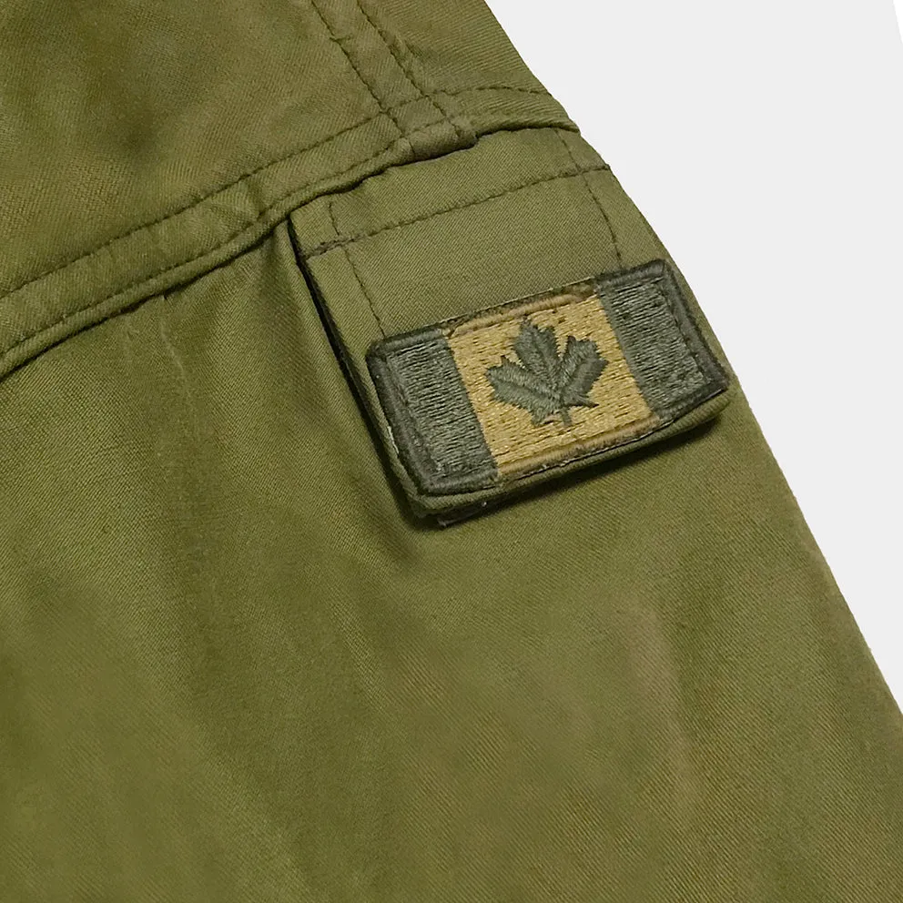 BZEN J6 SAVA- RECYCLED USED CANADIAN ARMY GORETEX COMBAT COAT IECS FROM 1970's- OLIVE GREEN