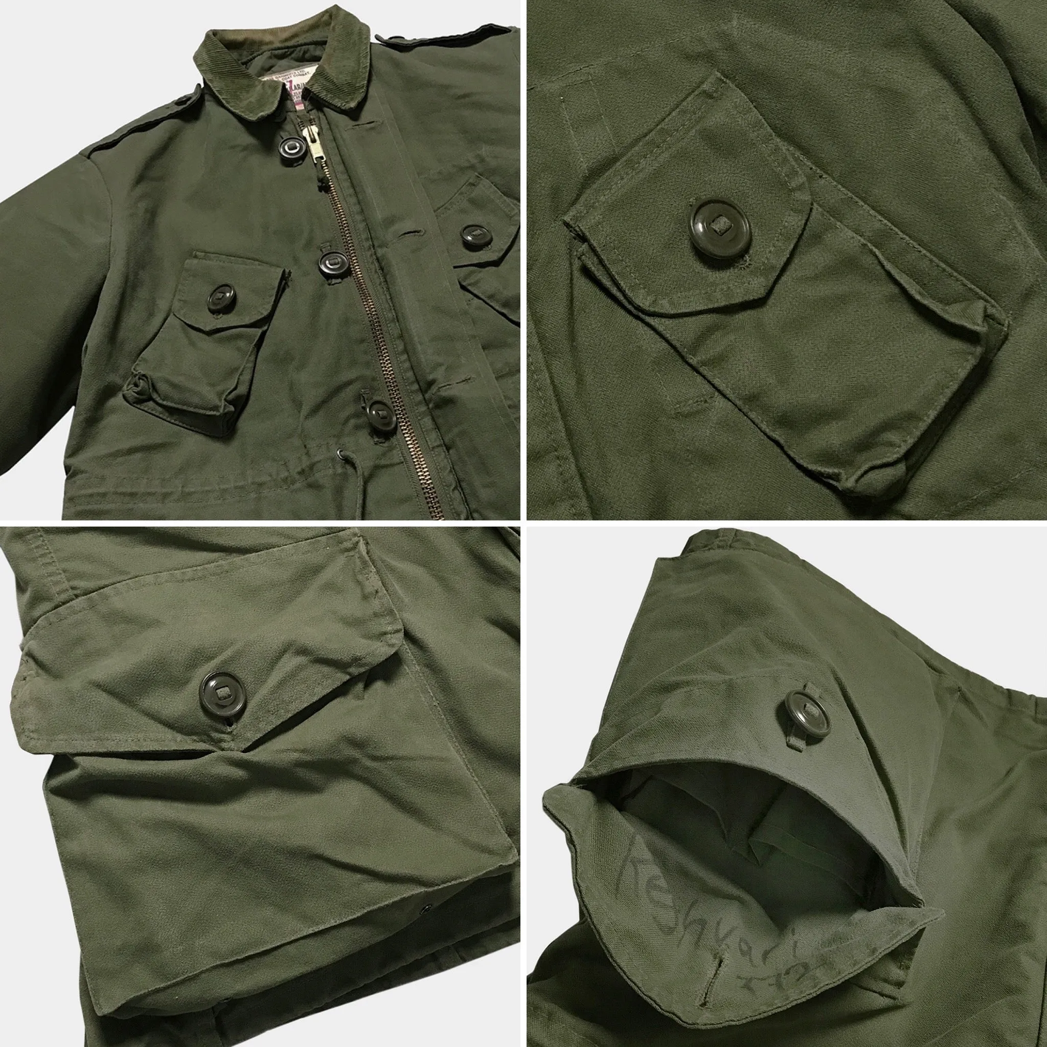 BZEN J9 MKll- RECYCLED USED CANADIAN ARMY COMBAT COAT MKll FROM 1967-1991- OLIVE GREEN