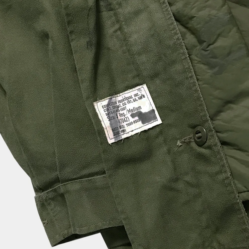 BZEN J9 MKll- RECYCLED USED CANADIAN ARMY COMBAT COAT MKll FROM 1967-1991- OLIVE GREEN