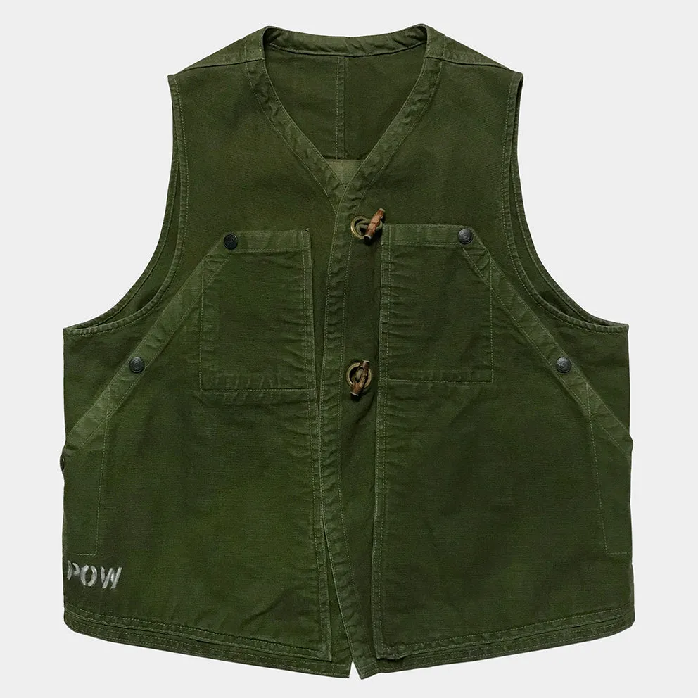 BZEN M.3069-MOBY RELAX FIT REVERSIBLE FLOATER VEST-ARMY GREEN