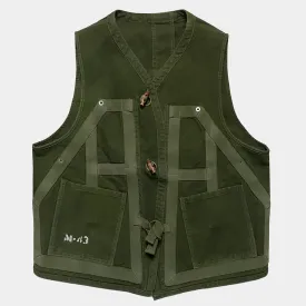 BZEN M.3069-MOBY RELAX FIT REVERSIBLE FLOATER VEST-ARMY GREEN