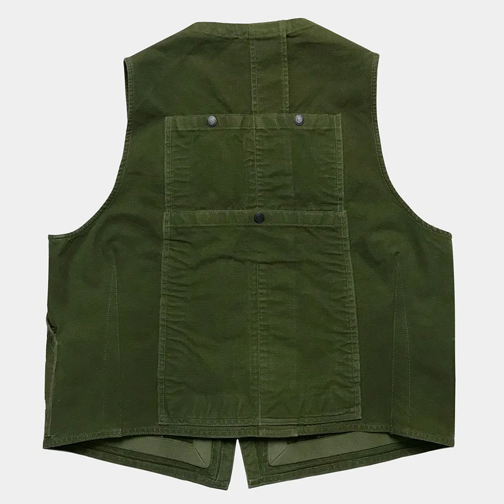 BZEN M.3069-MOBY RELAX FIT REVERSIBLE FLOATER VEST-ARMY GREEN