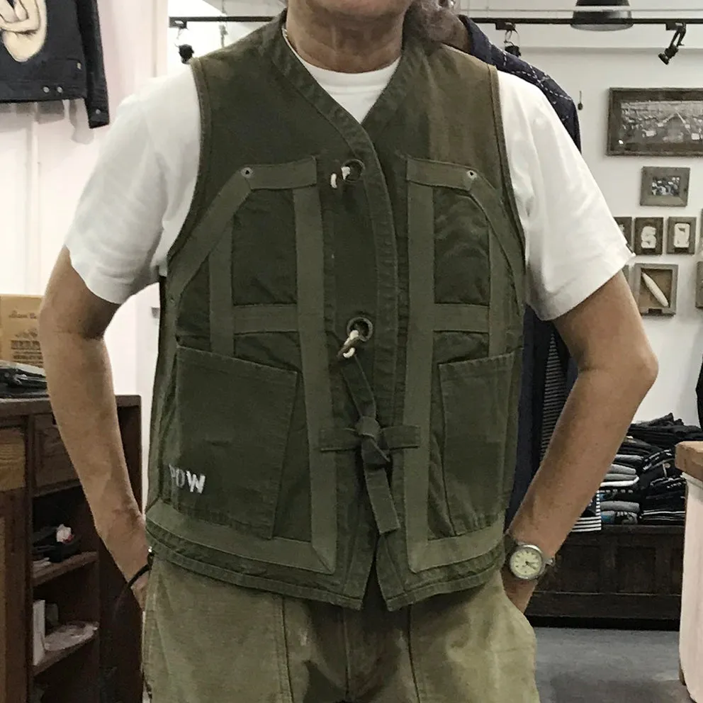 BZEN M.3069-MOBY RELAX FIT REVERSIBLE FLOATER VEST-ARMY GREEN