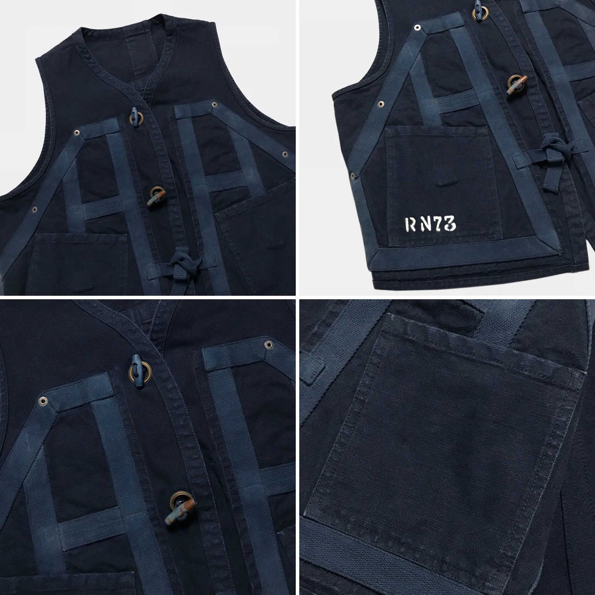 BZEN M.3069-MOBY RELAX FIT REVERSIBLE FLOATER VEST-NAVY