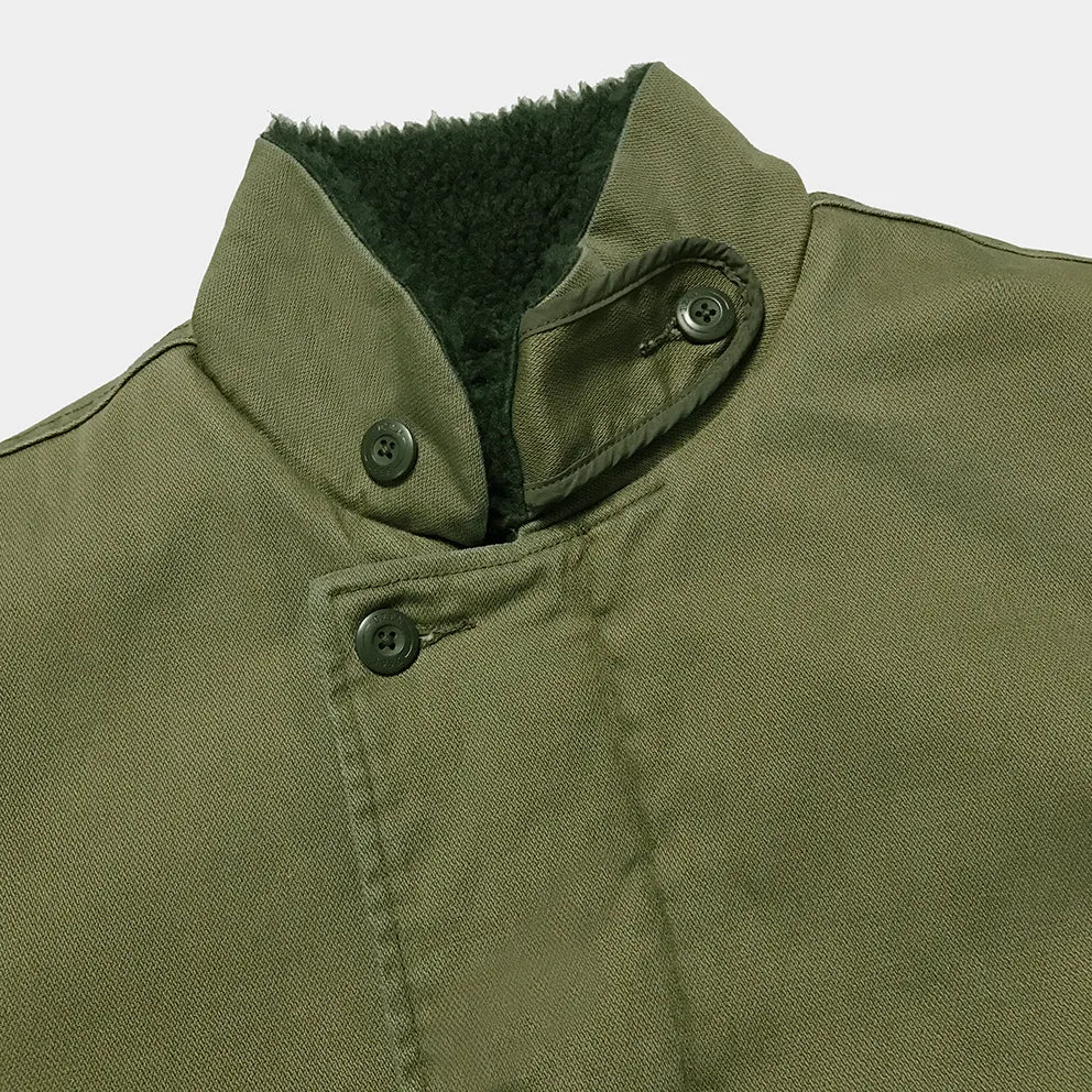 BZEN N1 DECK JACKET SHERPA LINED RIB CUFF WATER REPELLENT GREEN