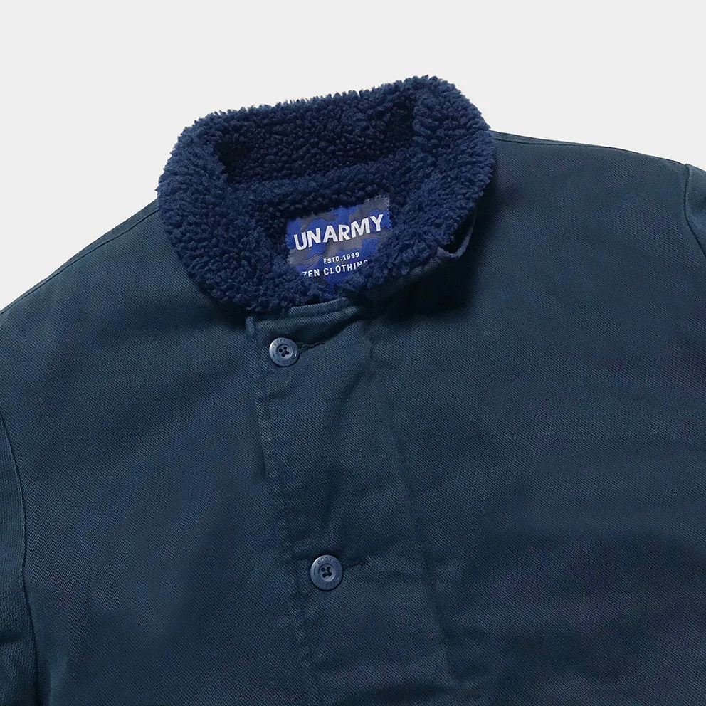 BZEN N1 DECK JACKET SHERPA LINED RIB CUFF WATER REPELLENT NAVY