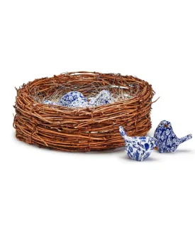 Chinoiserie Blue Robin Decorative Birds