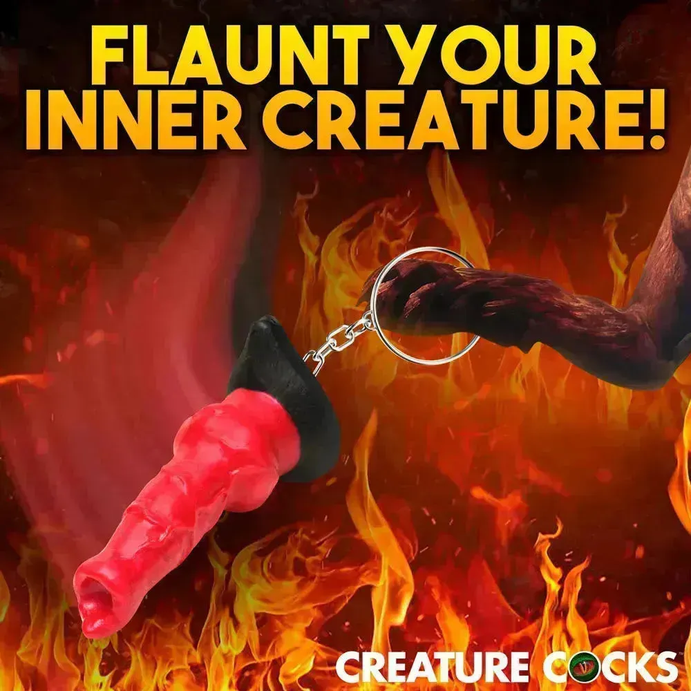 Creature Cocks Hell-Hound Keychain - Novelty Fantasy Dildo Keyring