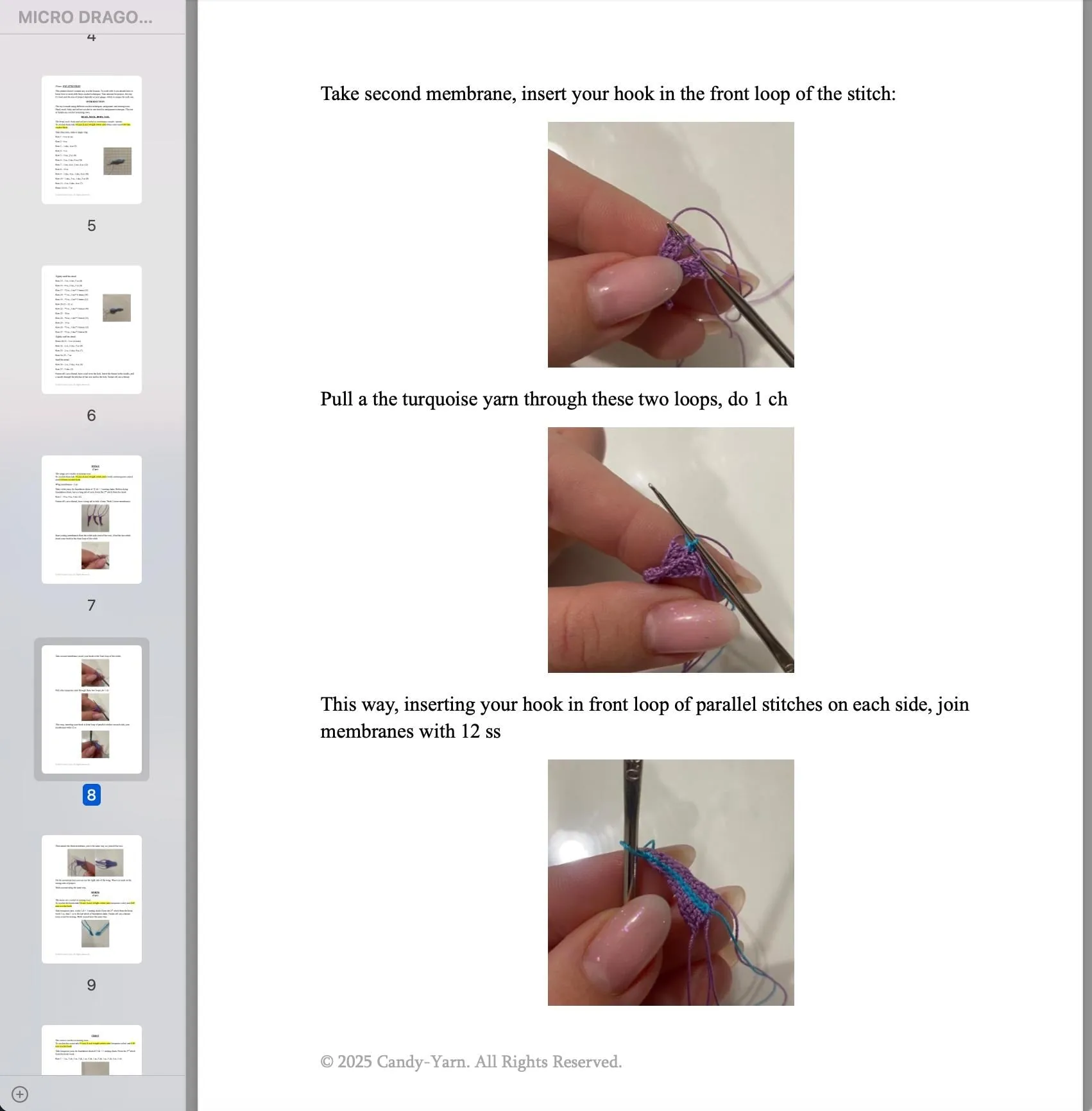 Crochet Dragon Pattern, Fantasy Amigurumi Pattern, Micro Crochet PDF Tutorial for a Unique Miniature Animal