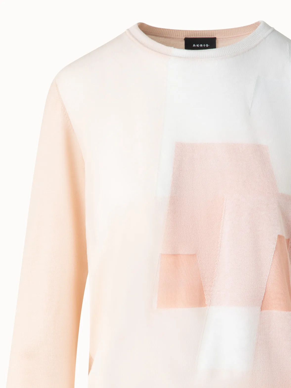 Double Layer Intarsia Long Sleeves Sweater