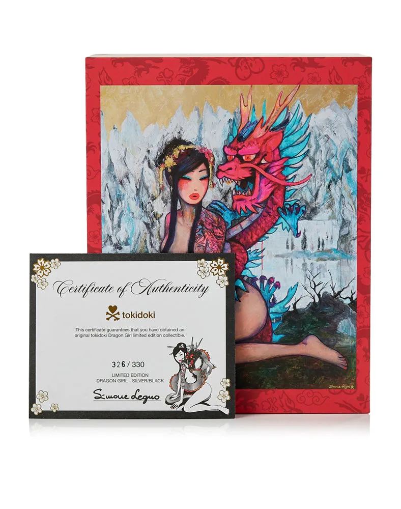 Dragon Girl Statue (Silver/Black)