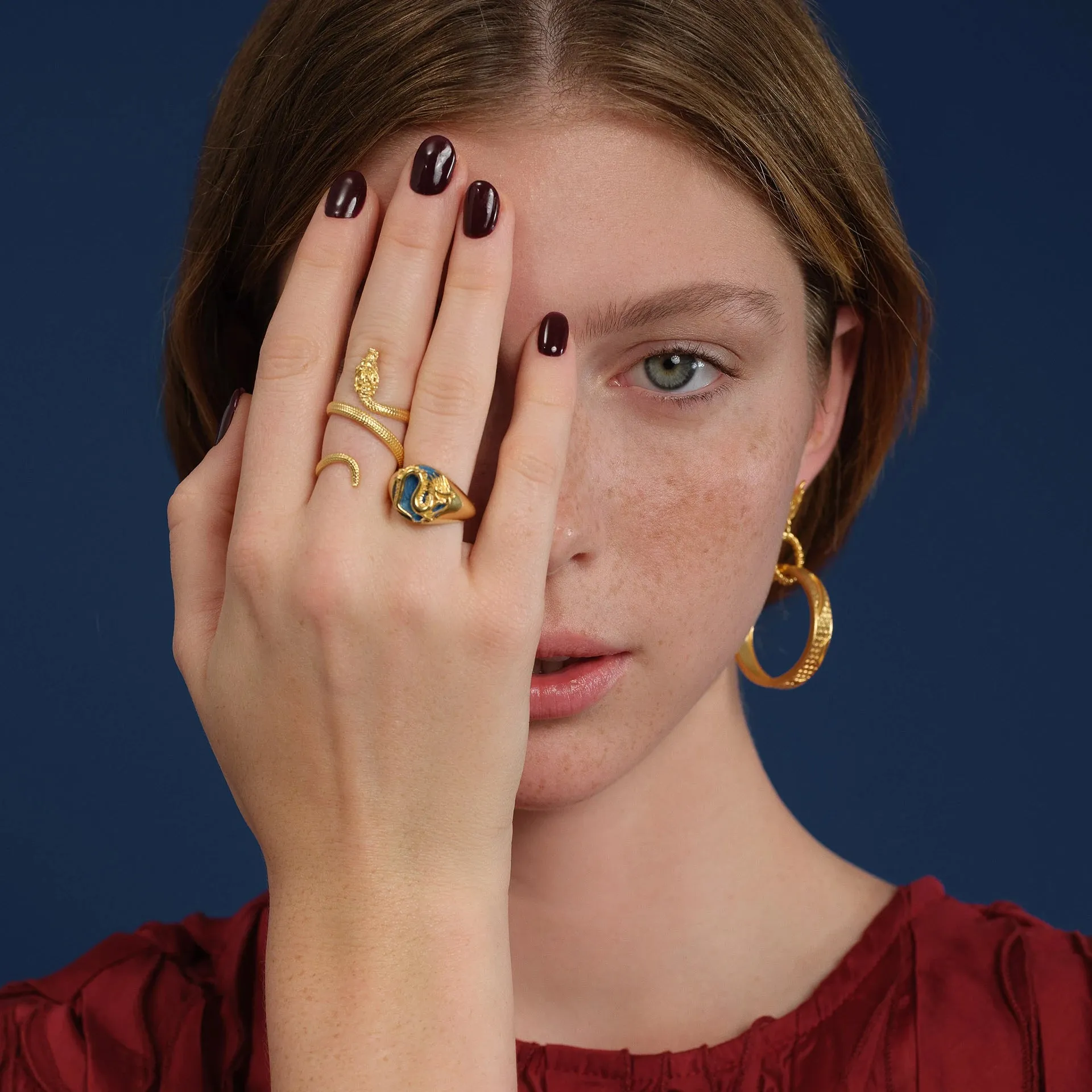 Dragon Ring - Turquoise with Gold Plated Silver