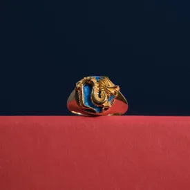 Dragon Ring - Turquoise with Gold Plated Silver