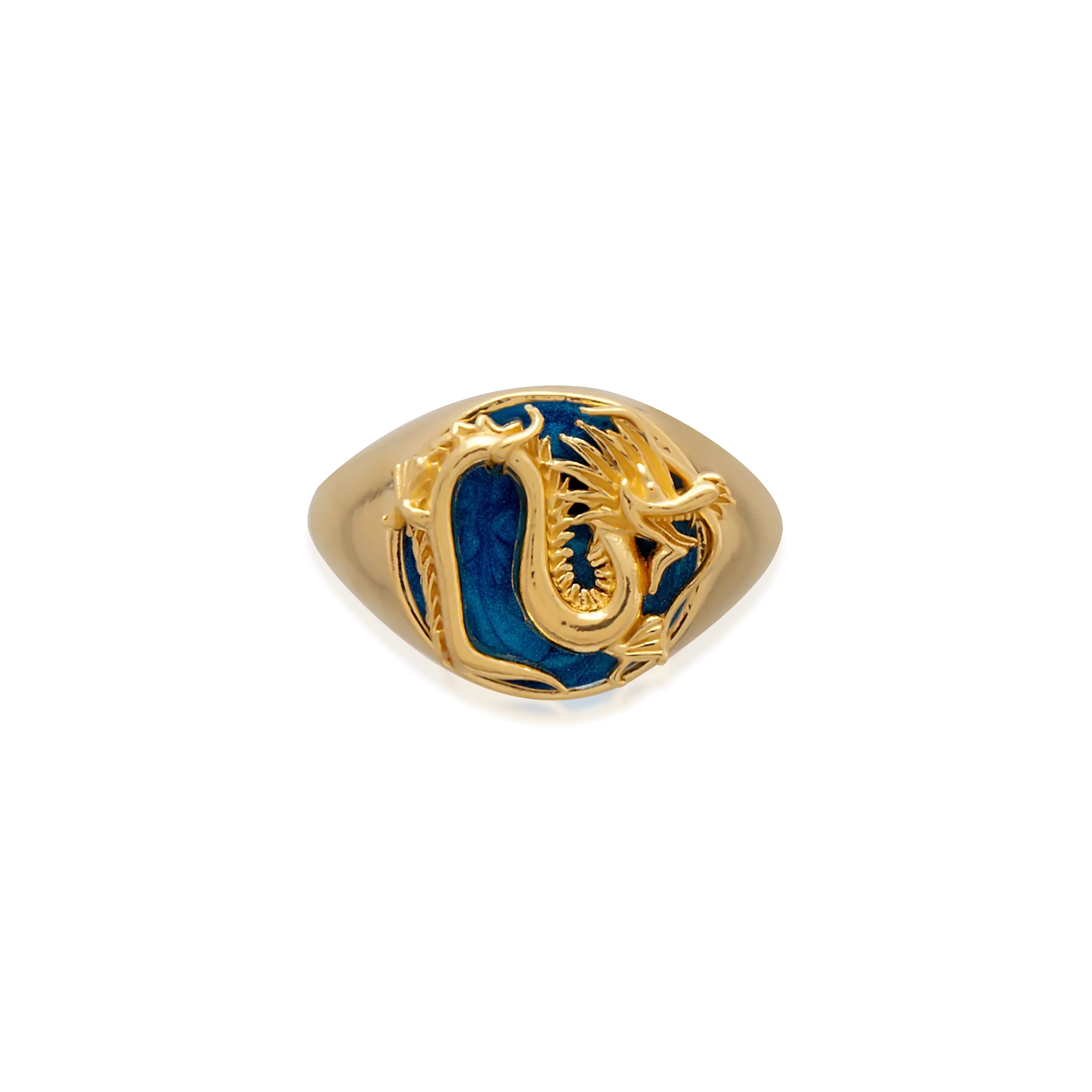 Dragon Ring - Turquoise with Gold Plated Silver