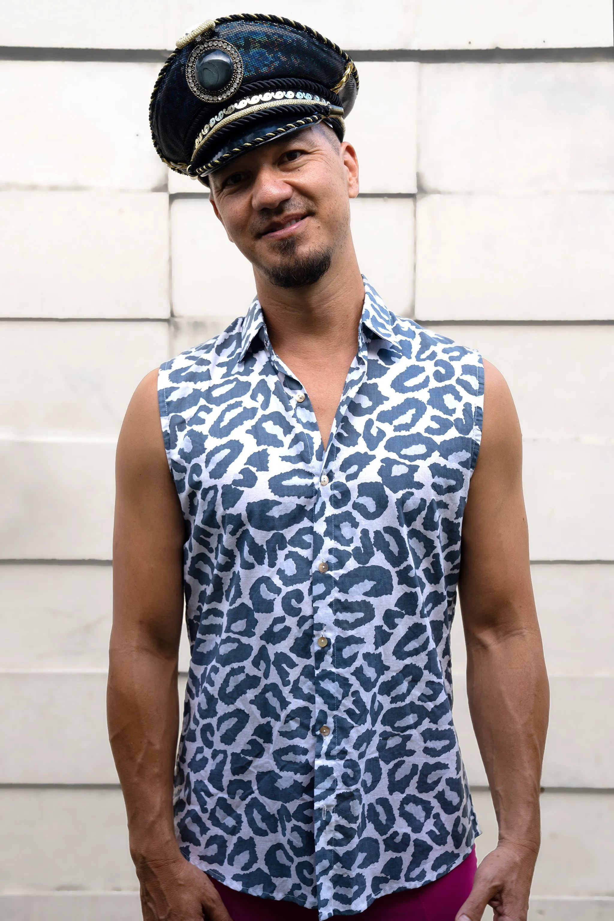 Dusty Leopard Sleeveless Button Down Shirt - Limited Edition