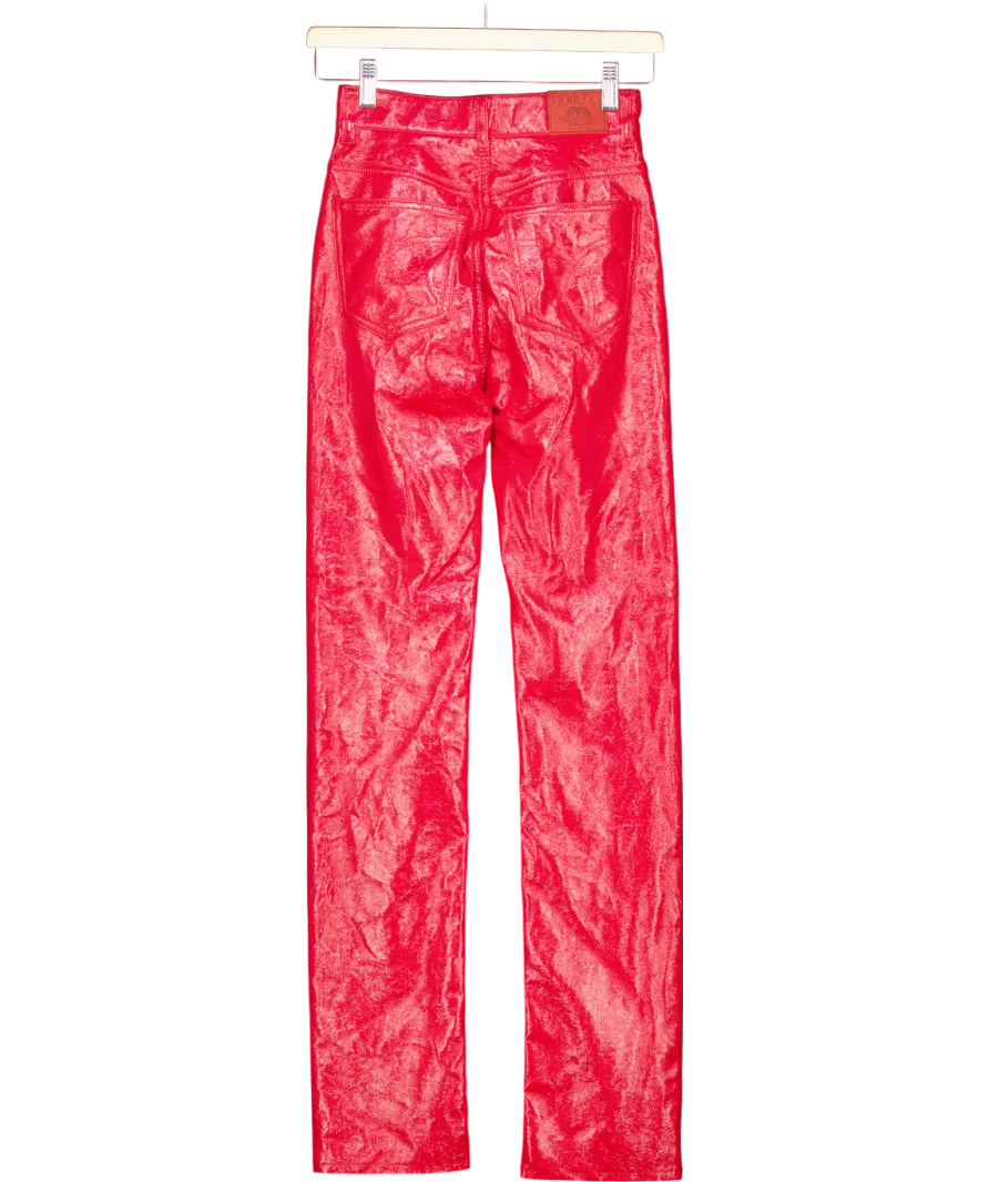 FIORUCCI Red Yves Vinyl Trousers W24