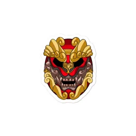 Flying warrior mask Bubble-free stickers
