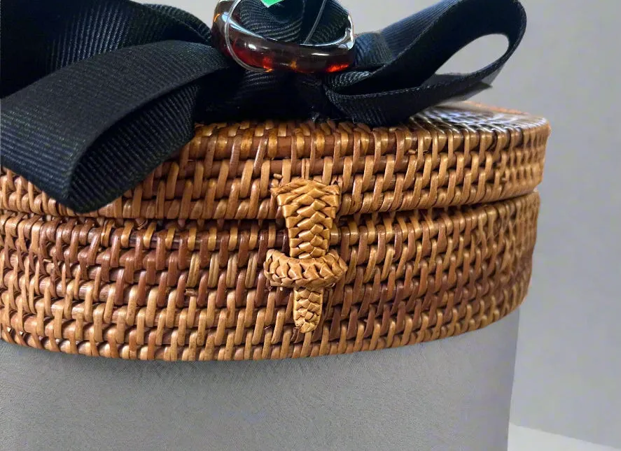 Handcrafted Bosom Buddies miniature straw bag