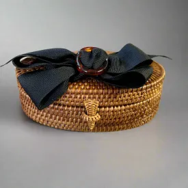 Handcrafted Bosom Buddies miniature straw bag