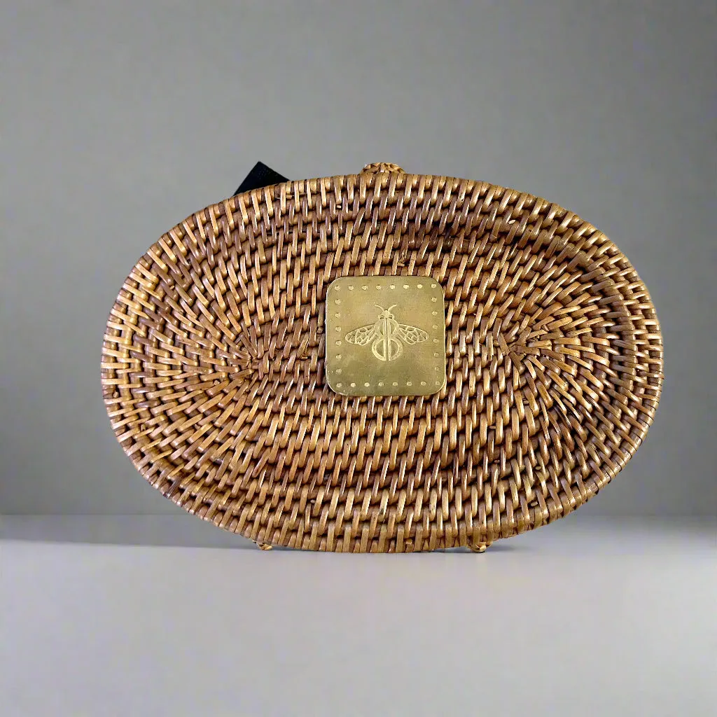 Handcrafted Bosom Buddies miniature straw bag
