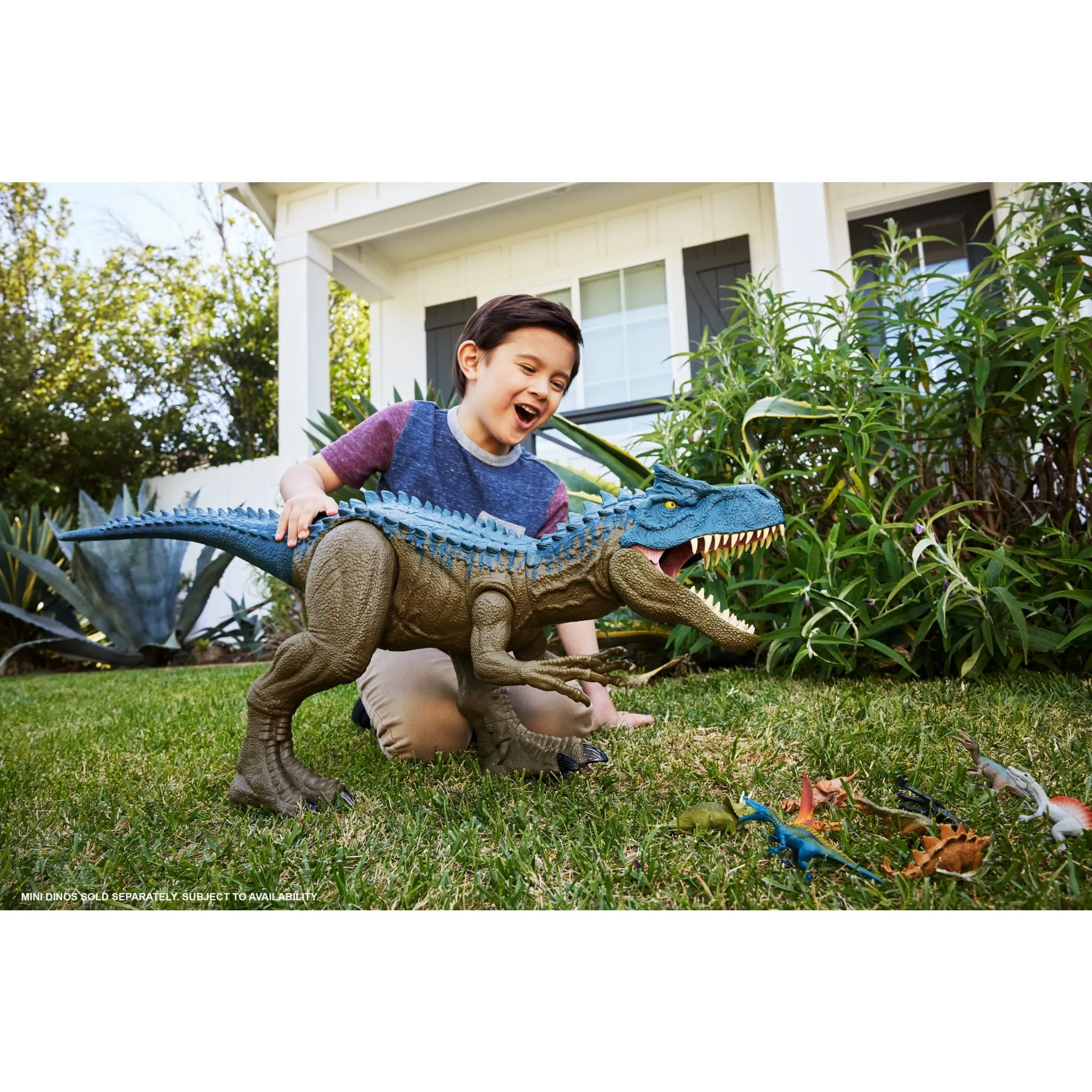 Jurassic World Super Colossal Allosaurus Dinosaur Action Figure Toy 38 Inches Long, Swallows Minis