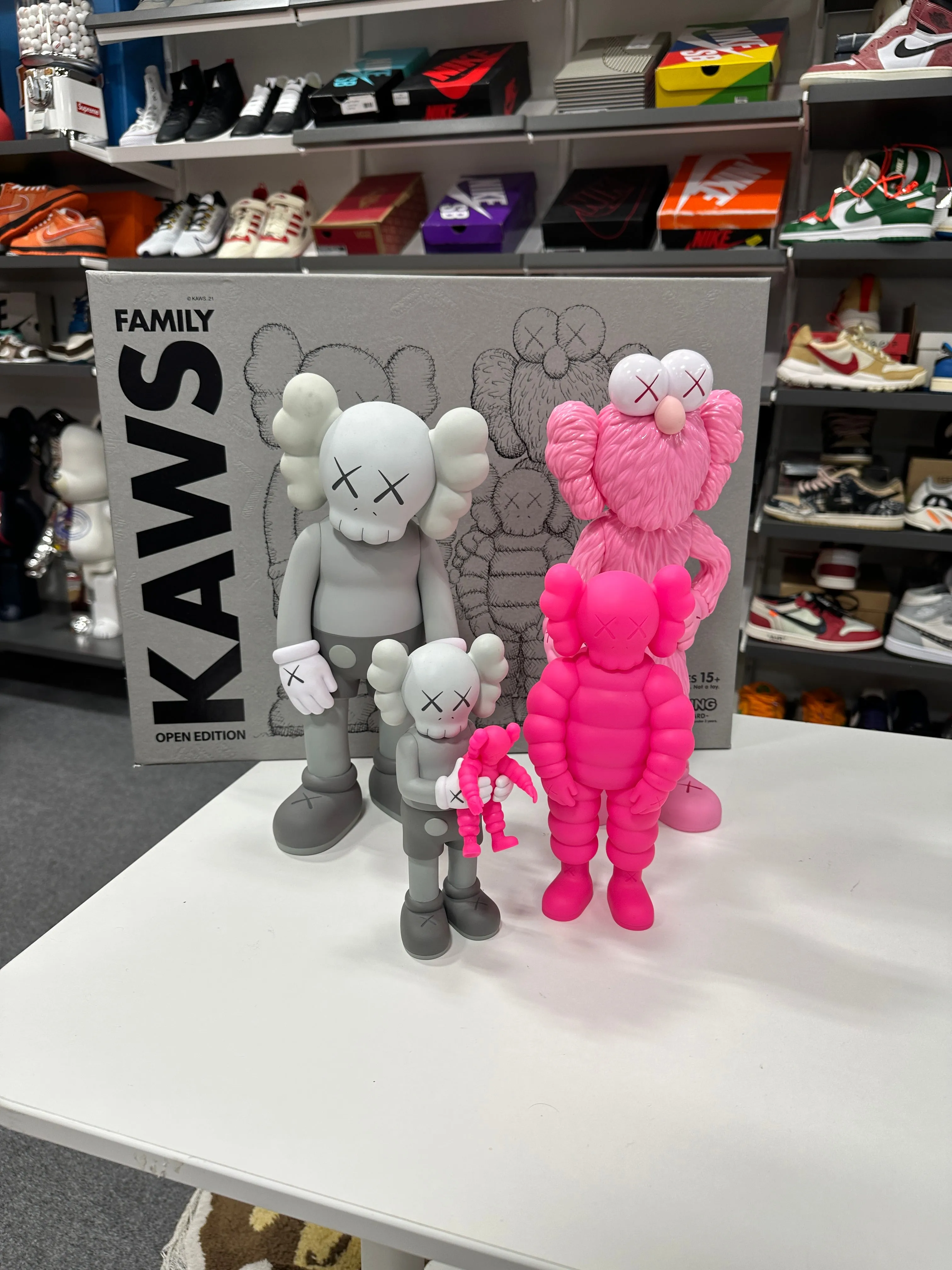 KAWS Family Vinyl Figures Grey/Pink