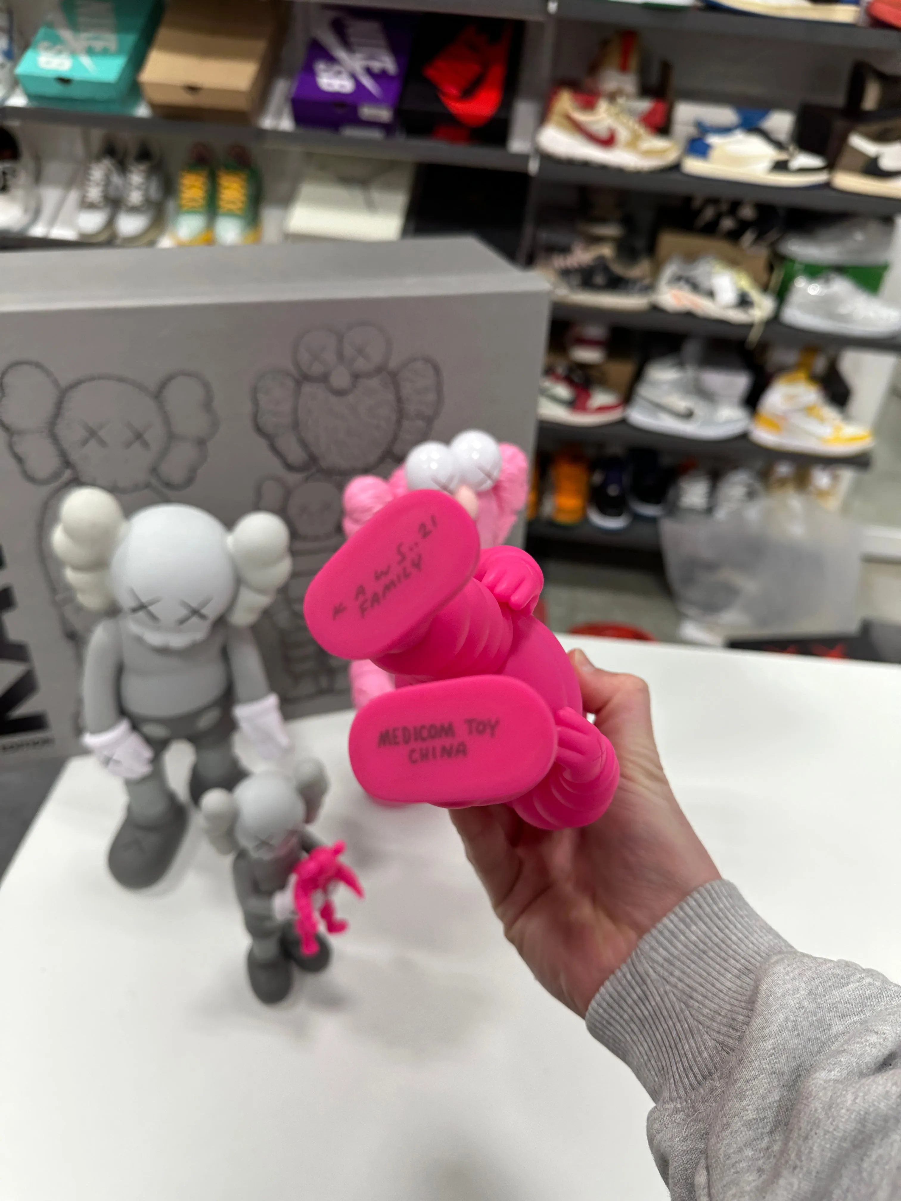 KAWS Family Vinyl Figures Grey/Pink